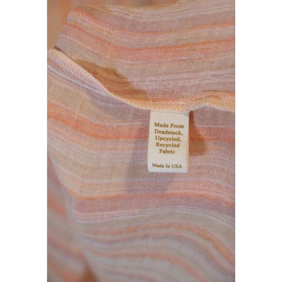 Christy Dawn Riley Maxi Coverup Dress In Salmon Stripe XS Bohemian Beach Gauze - Picture 7 of 16